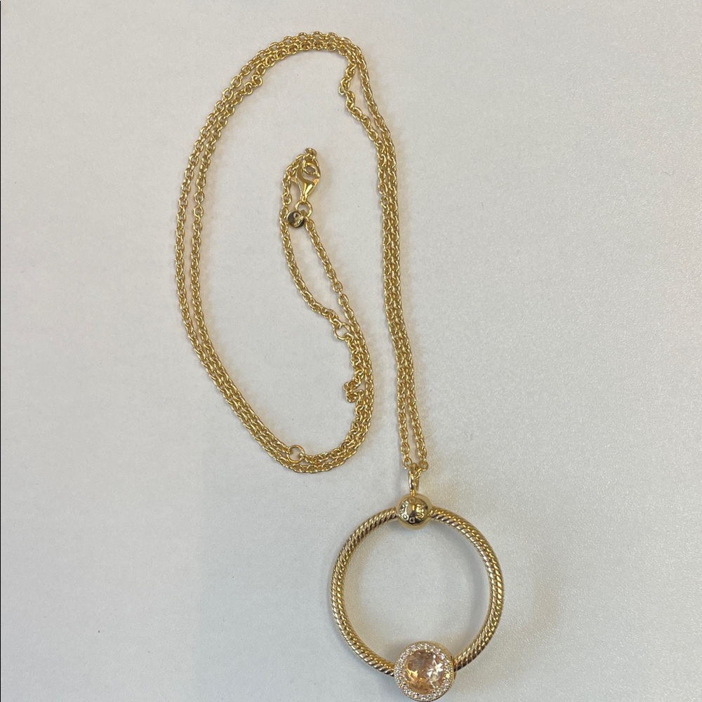 Pandora Shine necklace with charm holder and one charm